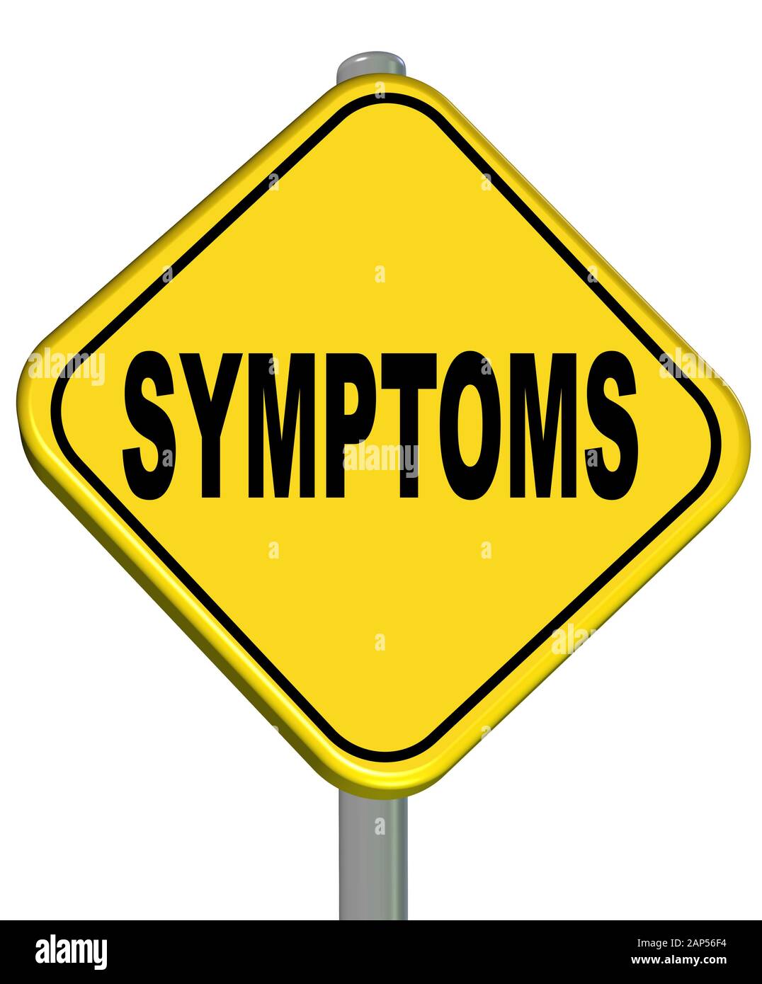 symptoms word text yellow sign isolated 3d rendering Stock Photo Alamy