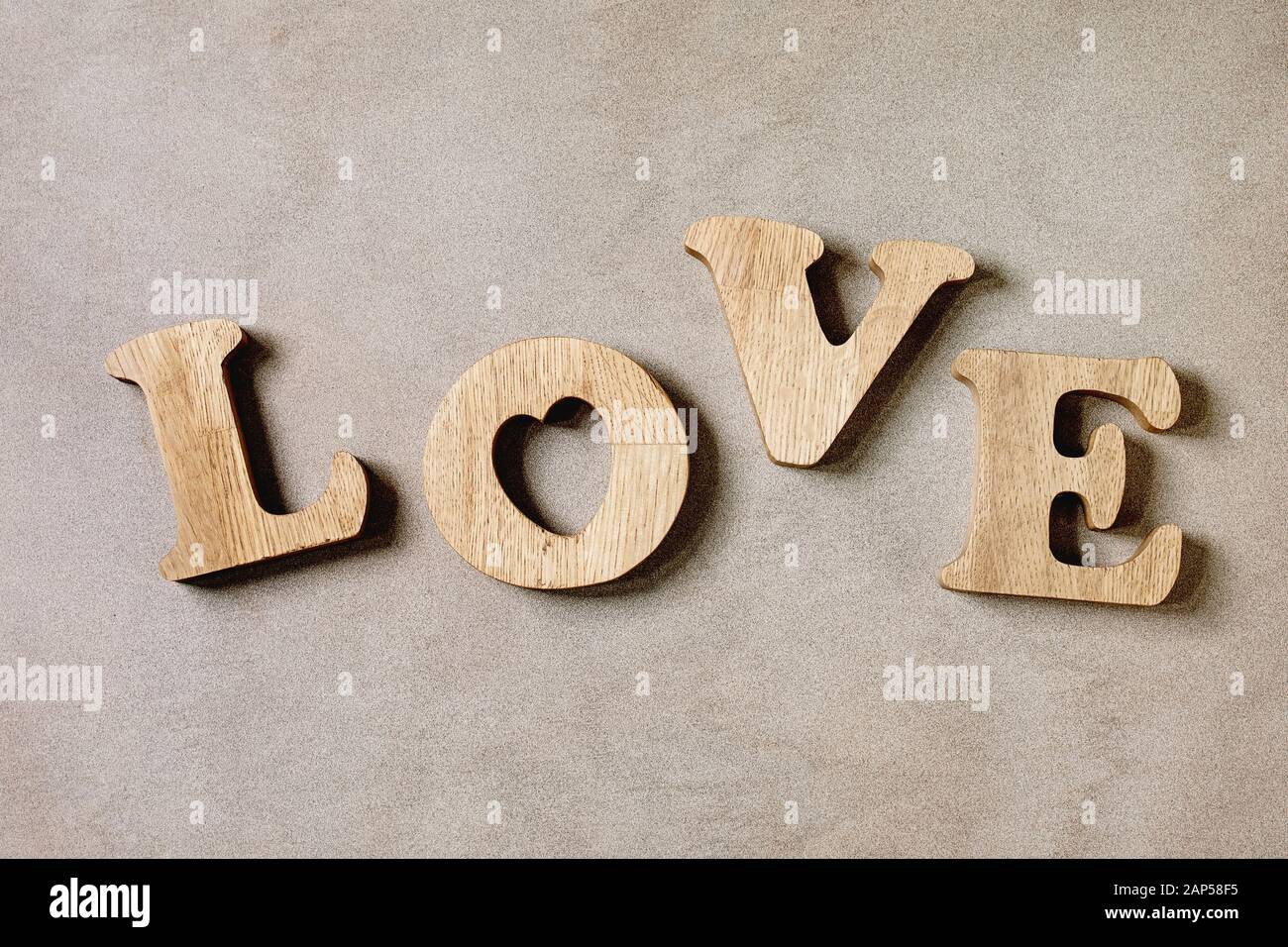 Word Love Wooden Letters Lying Diagonally Stock Photo 2245729337