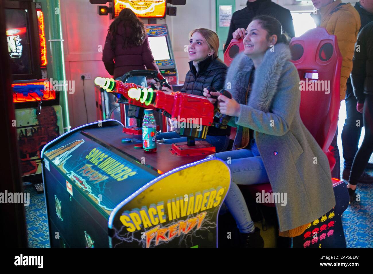 Fun in an amusement arcade in Brighton Stock Photo