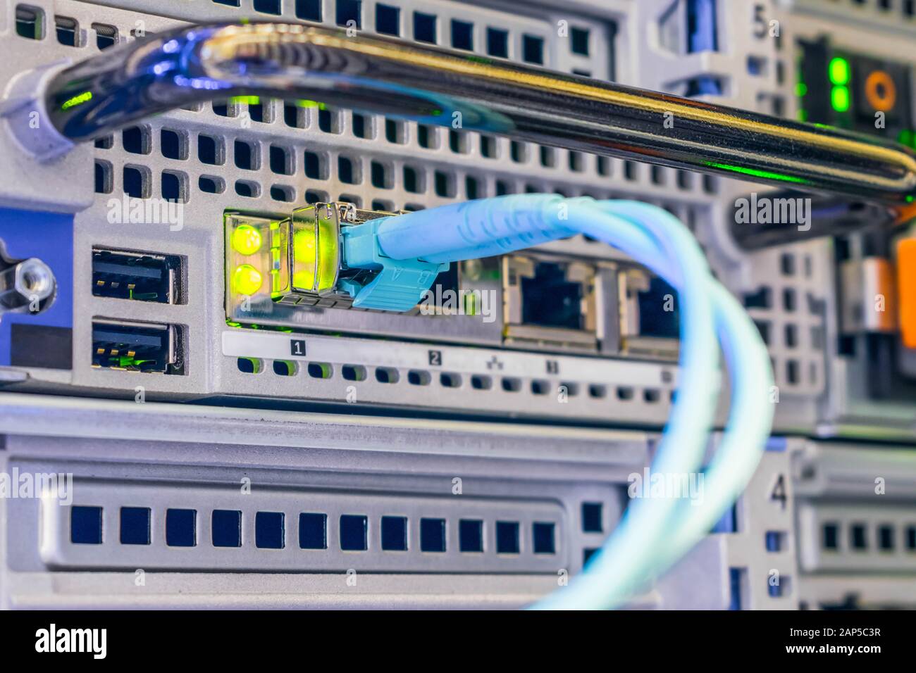 Trunk Internet cable close-up. High-speed data transfer concept. Optical  fiber telecommunication cable is connected to the interface Stock Photo -  Alamy