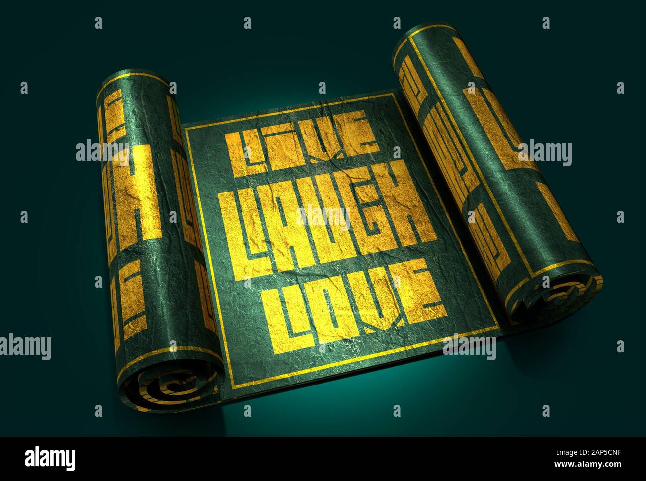Motivation Sentence On Metallic Material Paper Scroll Live Love And