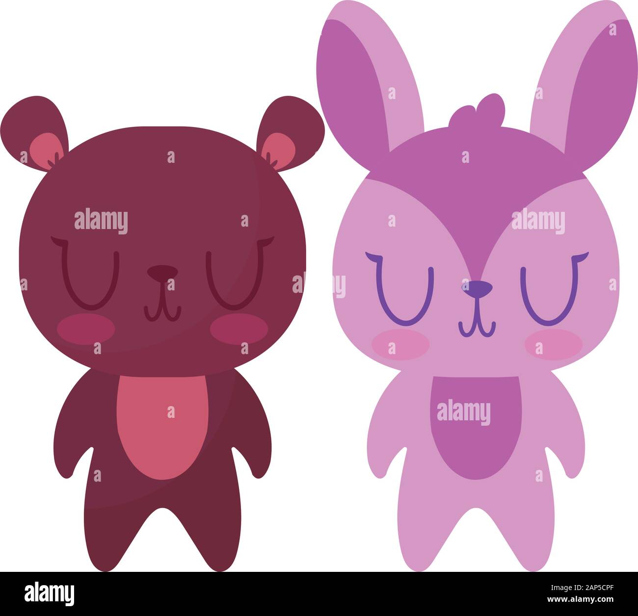 Cute bear and rabbit cartoon design, Animal zoo life nature character ...