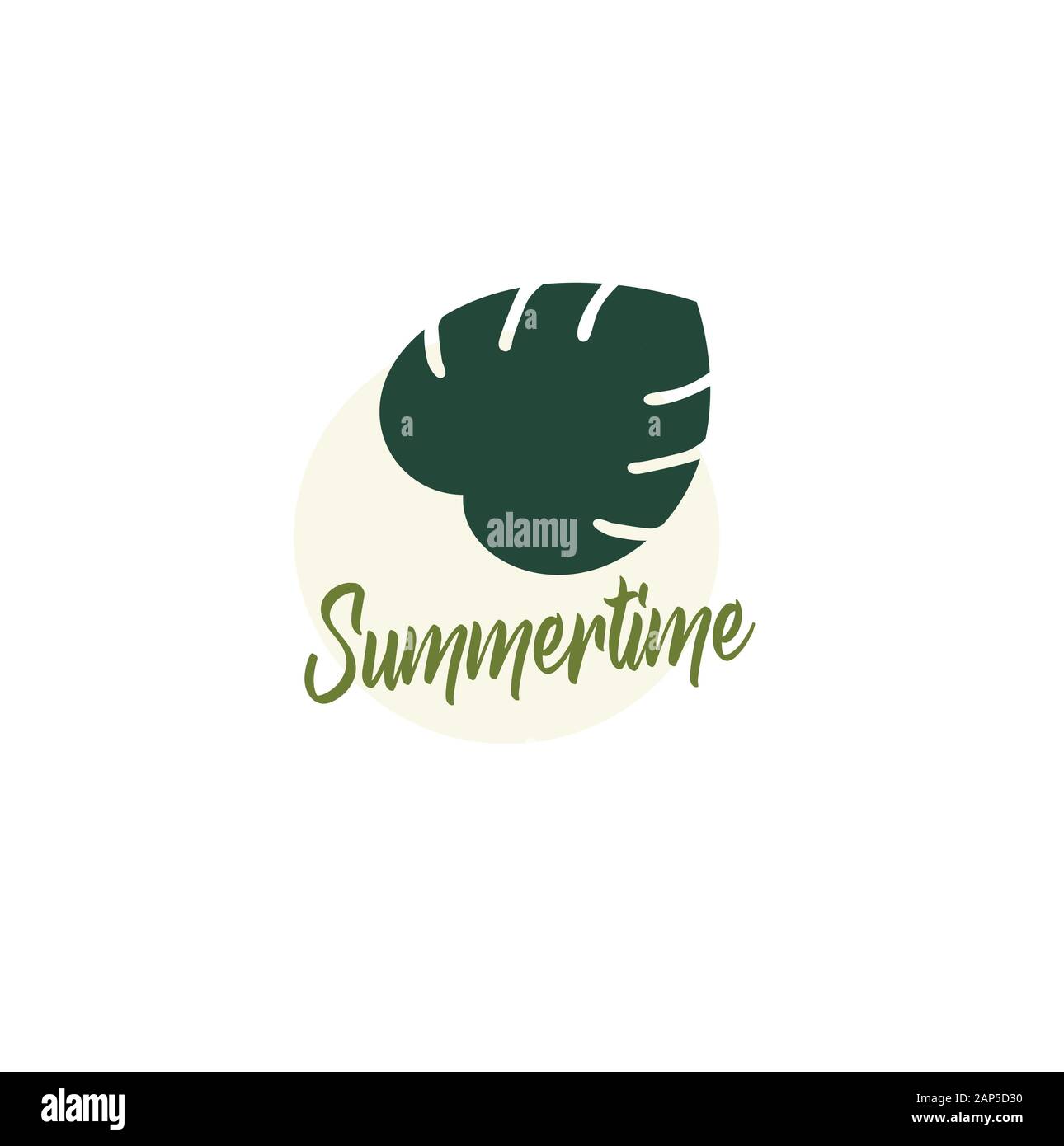 Download Flat Design Icon Of Tropical Monstera Leaf Plant Beautiful Summer Logo Mockup Stock Vector Image Art Alamy