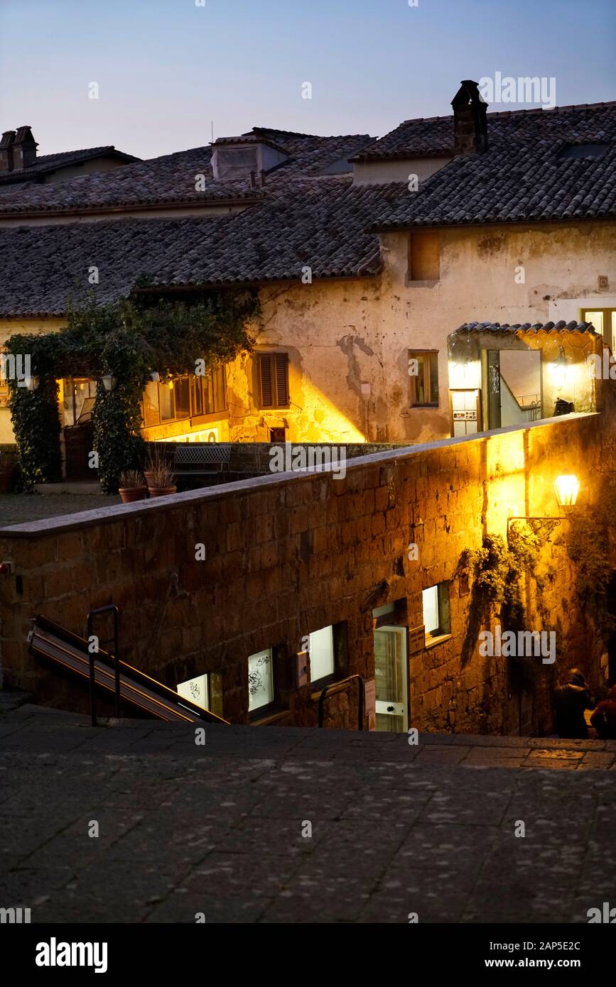 Foreshortening of historical center of Orvieto, Umbria, Italy, Europe Stock Photo