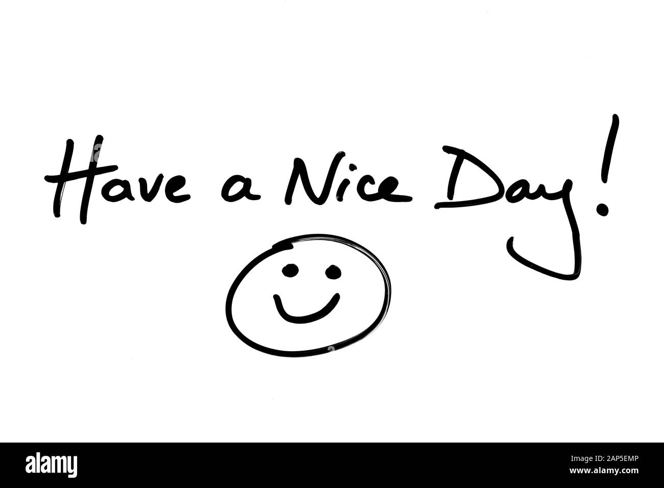 Have a Nice Day! handwritten on a white background Stock Photo - Alamy