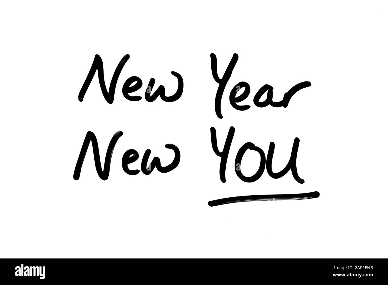 New Year New You handwritten on a white background Stock Photo Alamy