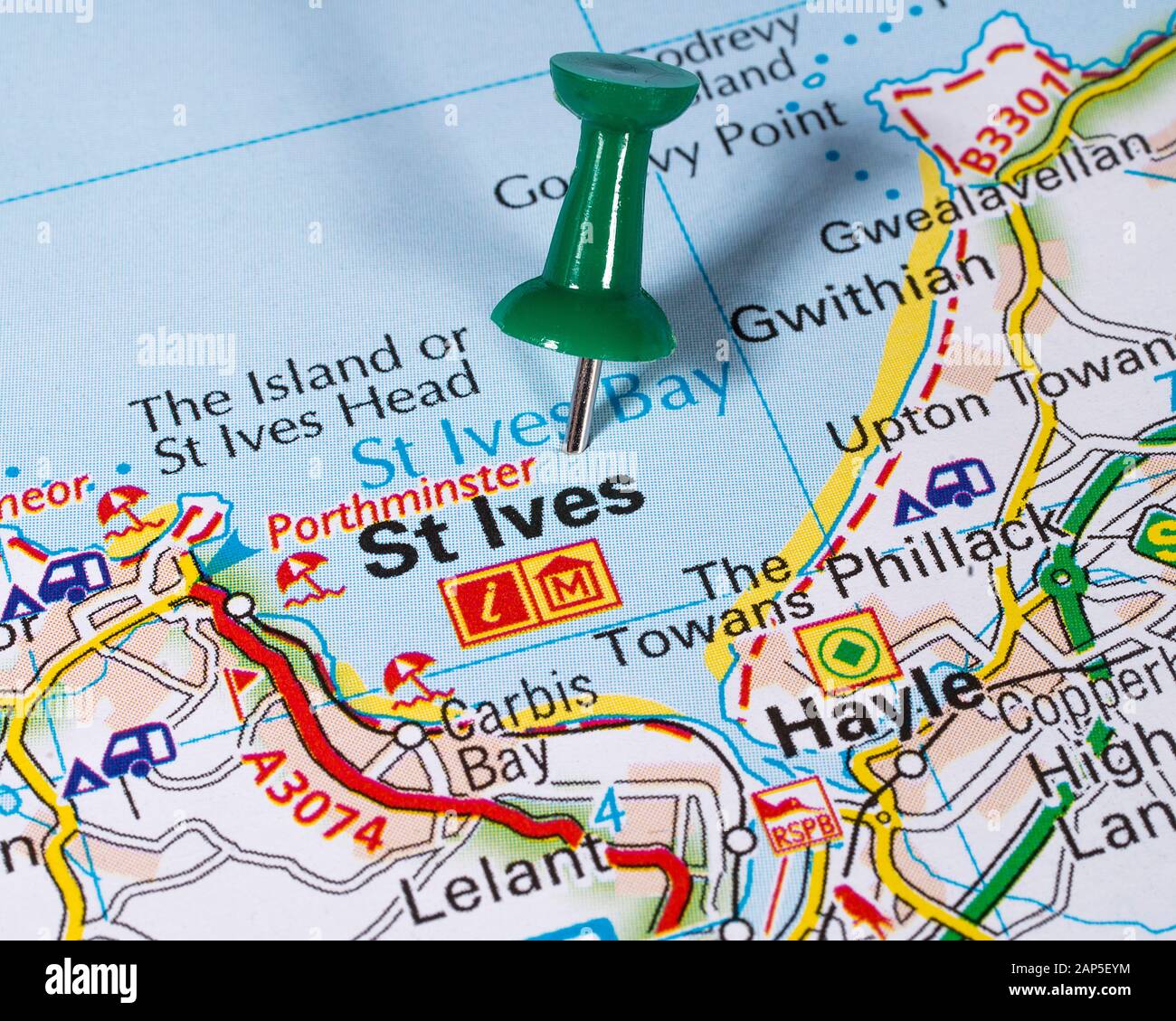 Map of st ives bay hires stock photography and images Alamy