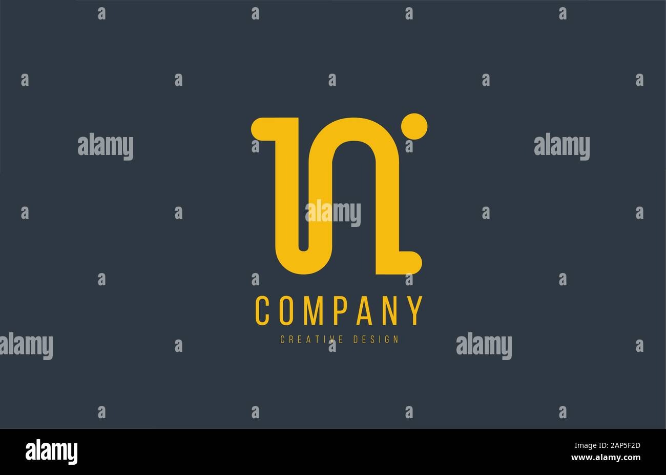 yellow N alphabet letter for company logo or logotype icon design ...