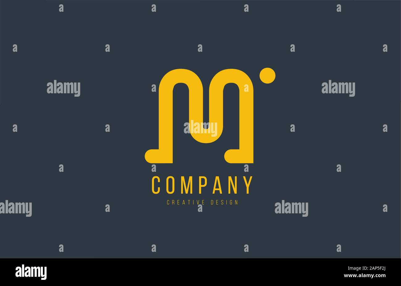 yellow M alphabet letter for company logo or logotype icon design ...