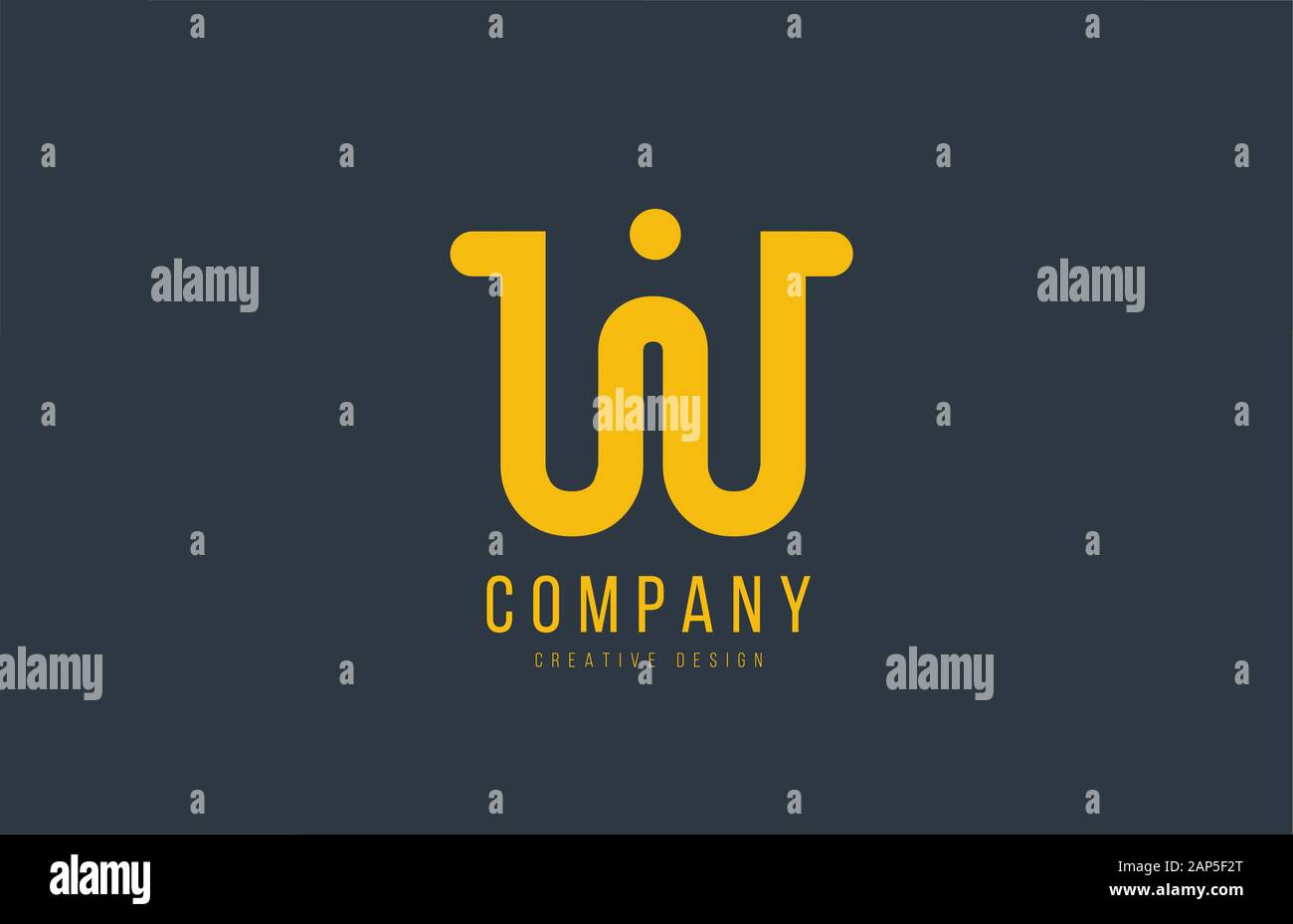 yellow W alphabet letter for company logo or logotype icon design ...