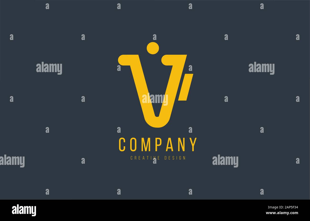 yellow V alphabet letter for company logo or logotype icon design ...