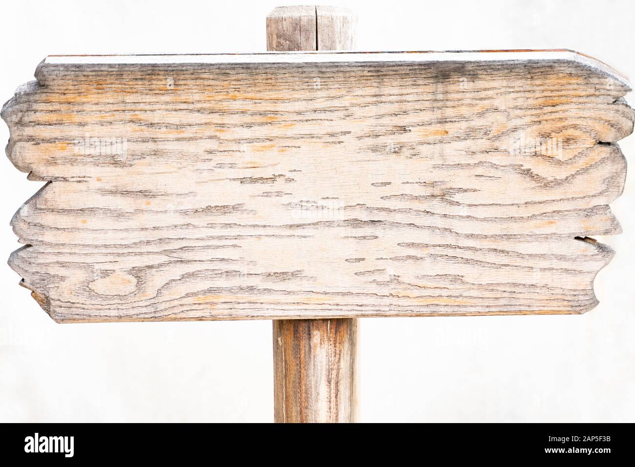 Old weathered wood sign isolated Stock Photo