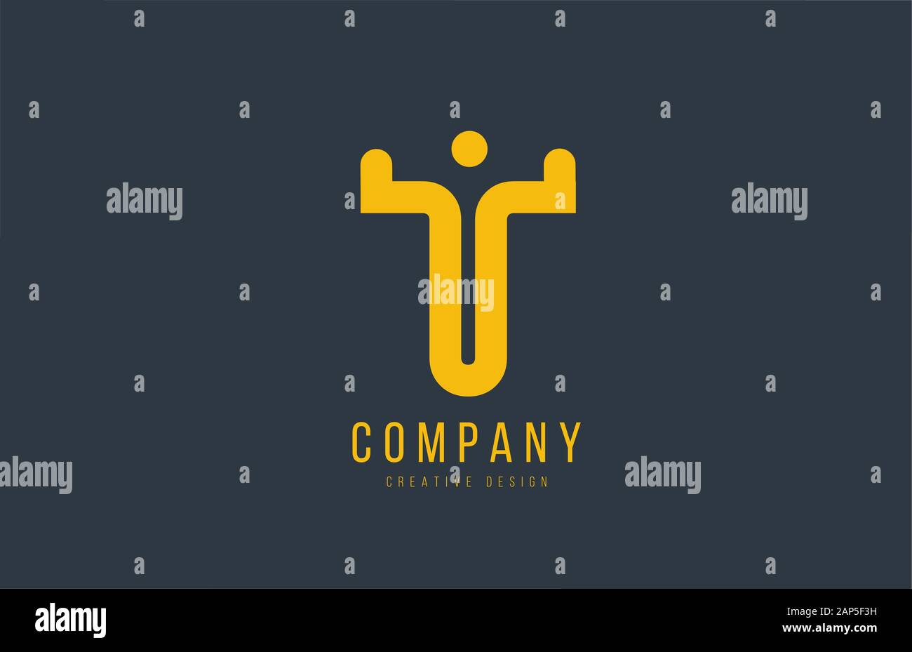 yellow T alphabet letter for company logo or logotype icon design ...