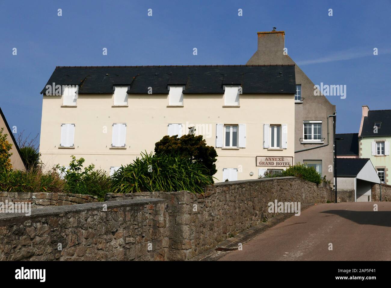 Ile de Batz, Grand Hotel Restaurant, Finistere, Bretagne, France, Europe Stock Photo