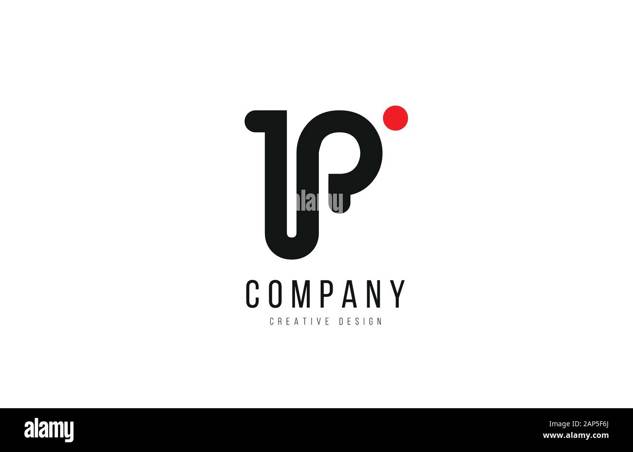 red and black dot P alphabet letter for company business logo or ...