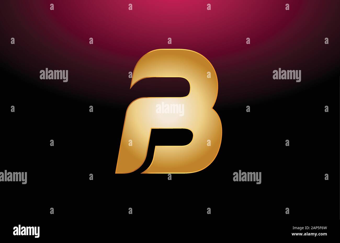 gold golden metal alphabet letter B logo company icon design. Suitable ...