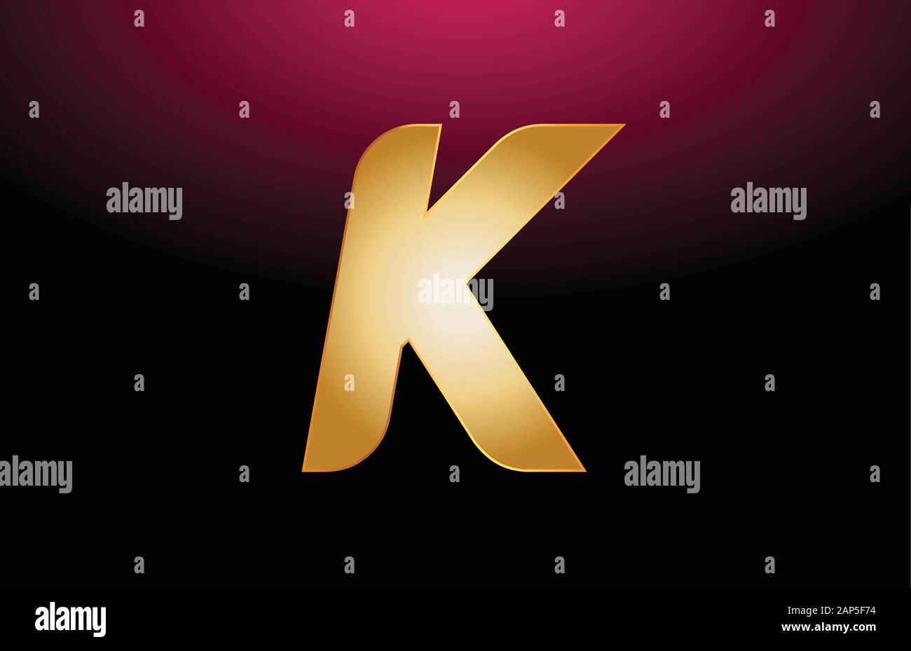 gold golden metal alphabet letter K logo company icon design. Suitable ...