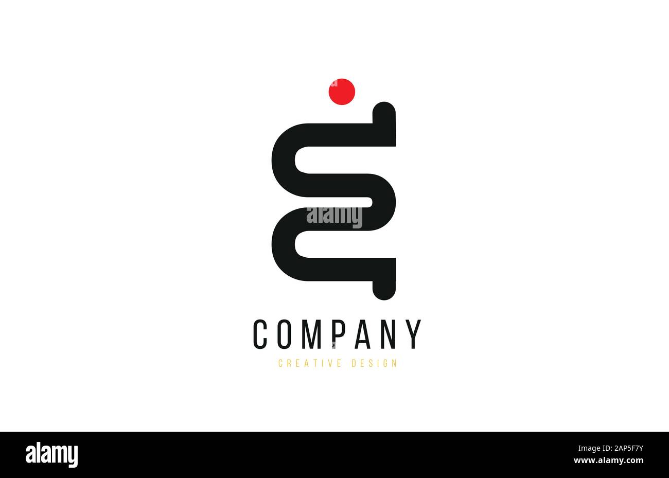 red and black dot E alphabet letter for company business logo or ...
