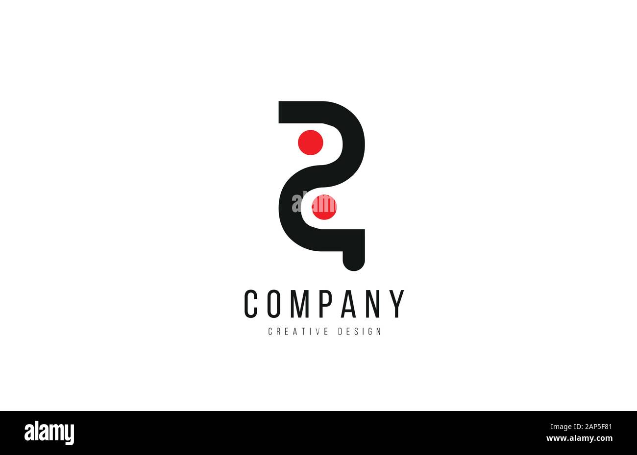 red and black dot Z alphabet letter for company business logo or ...