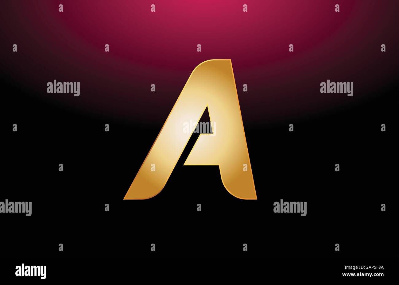 gold golden metal alphabet letter A logo company icon design. Suitable ...