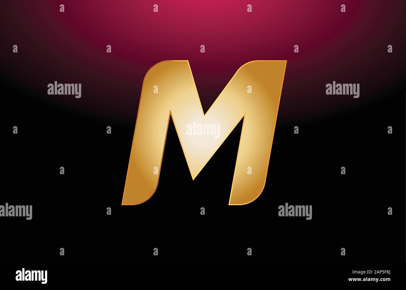 gold golden metal alphabet letter M logo company icon design. Suitable ...