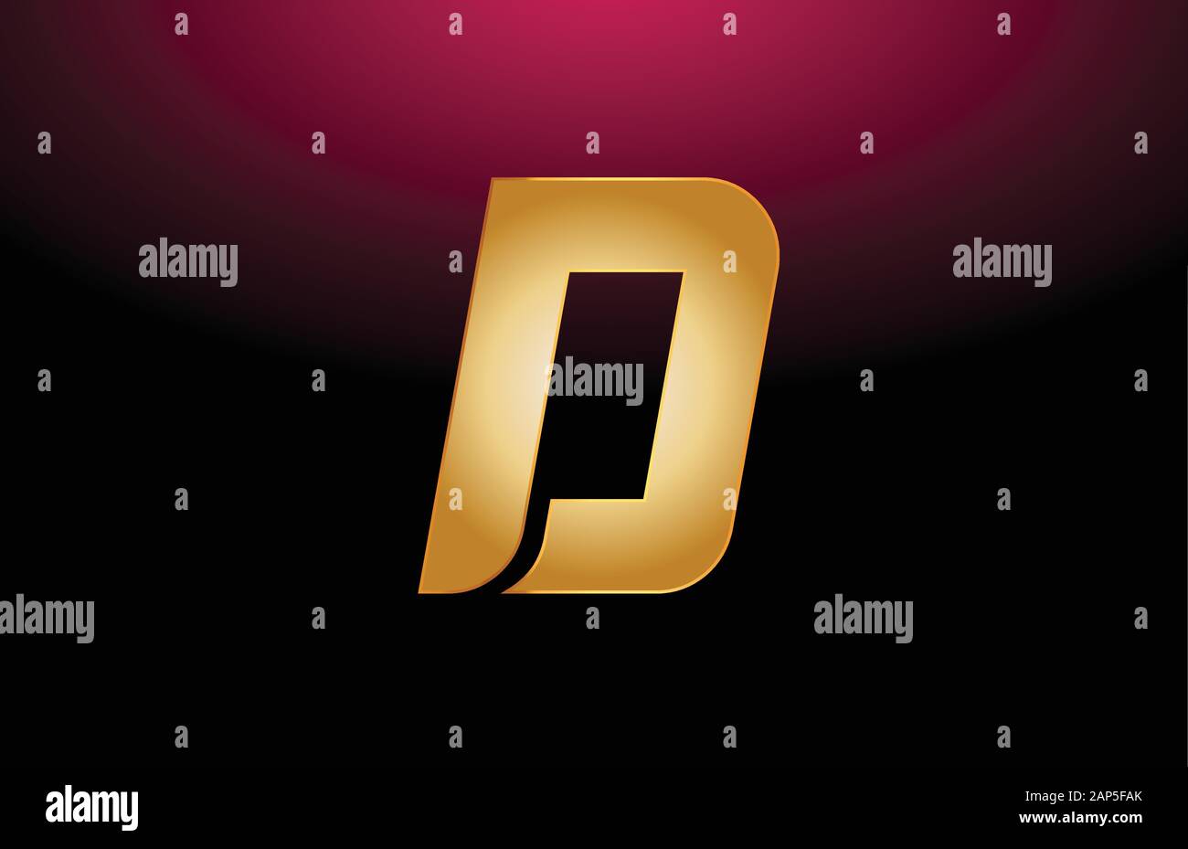gold golden metal alphabet letter D logo company icon design. Suitable ...