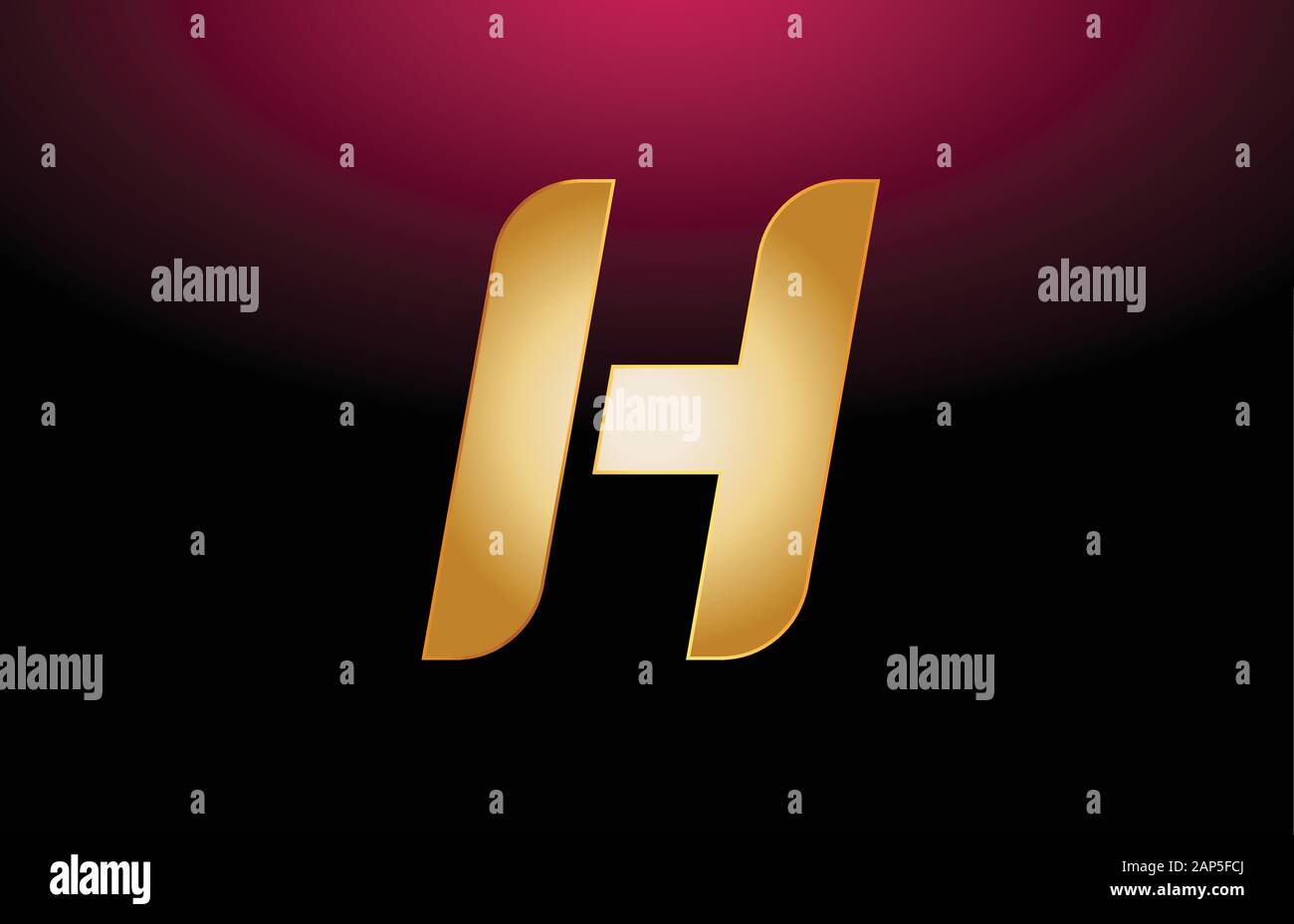 gold golden metal alphabet letter H logo company icon design. Suitable ...