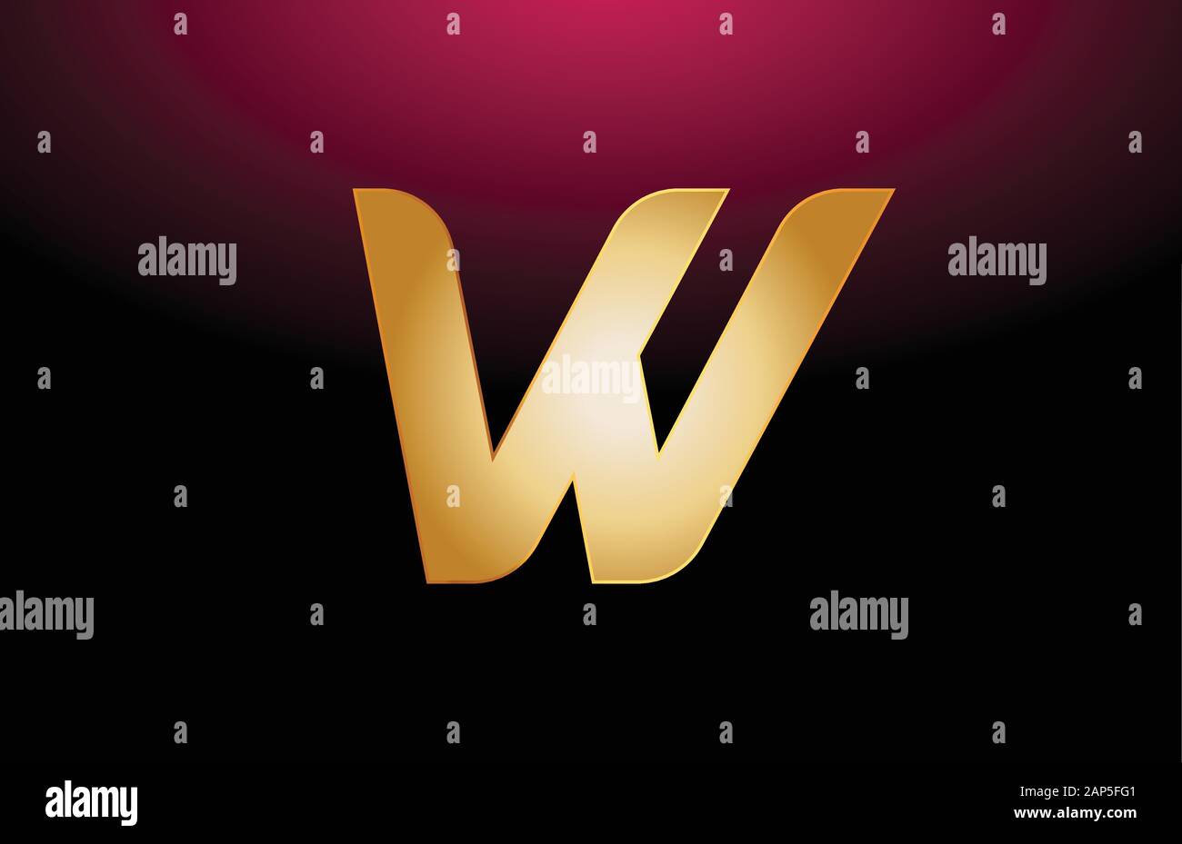 gold golden metal alphabet letter W logo company icon design. Suitable ...
