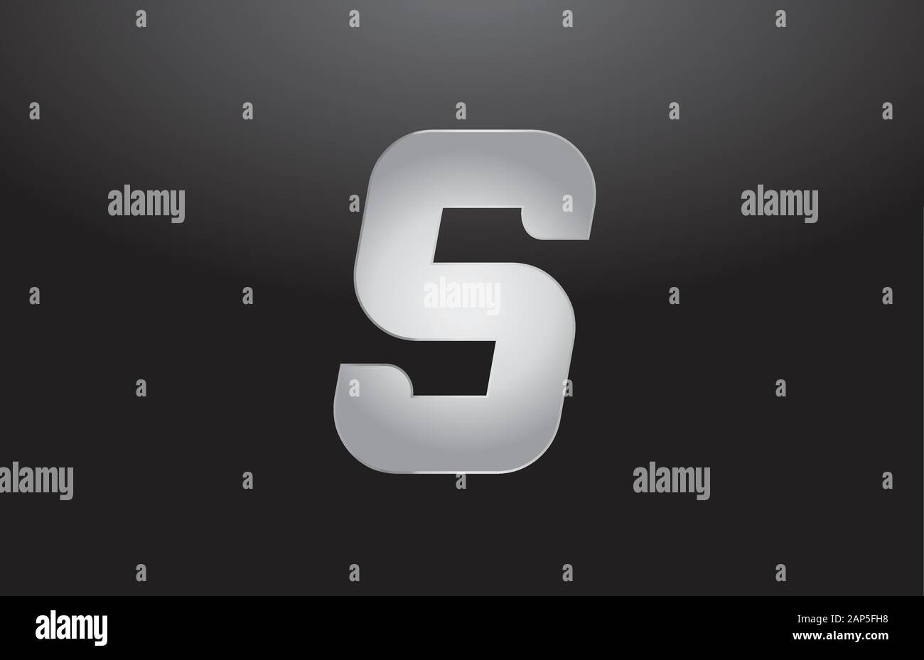 metal alphabet letter silver S grey logo business company design icon ...