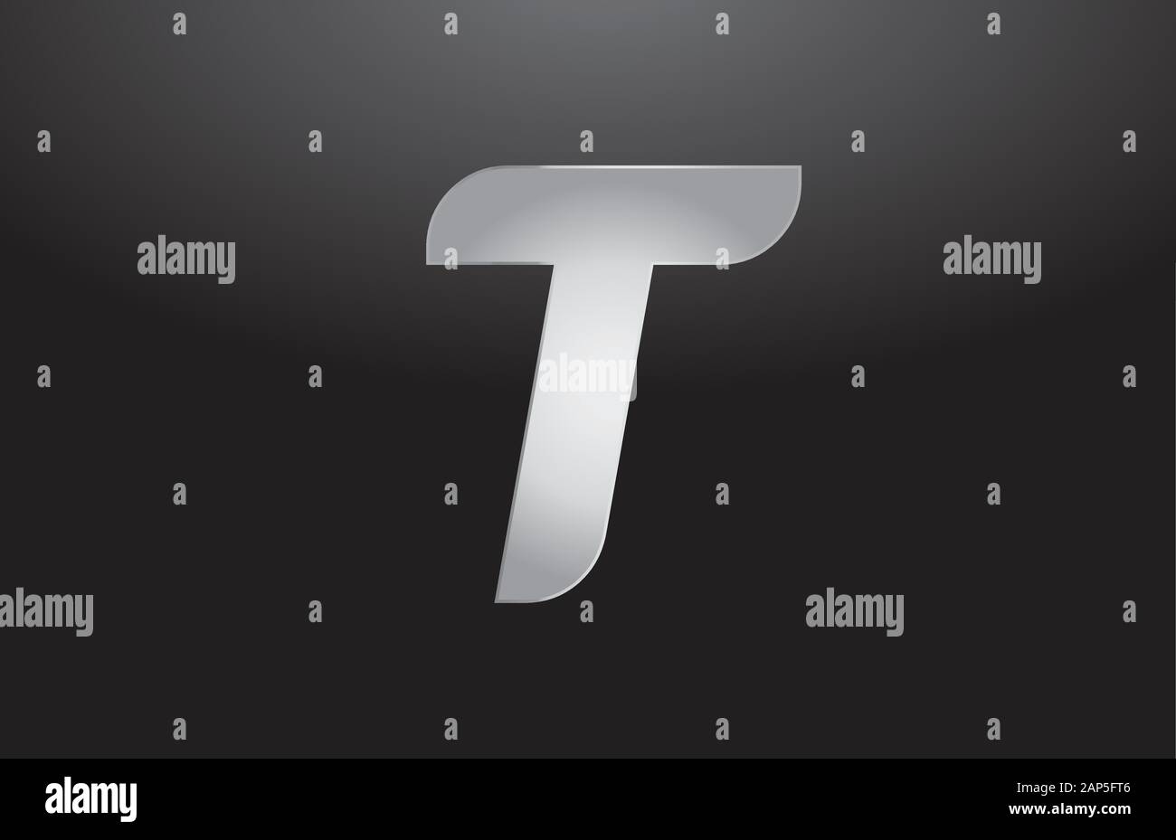 metal alphabet letter silver T grey logo business company design icon ...