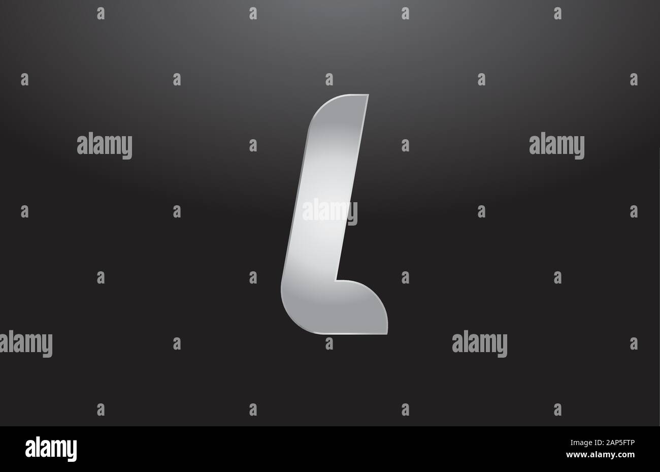 metal alphabet letter silver L grey logo business company design icon ...