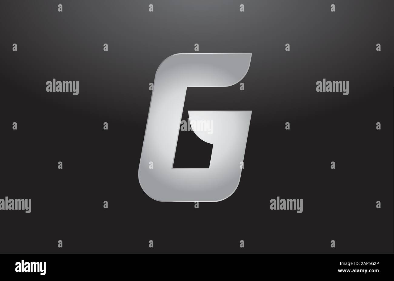 metal alphabet letter silver G grey logo business company design icon ...