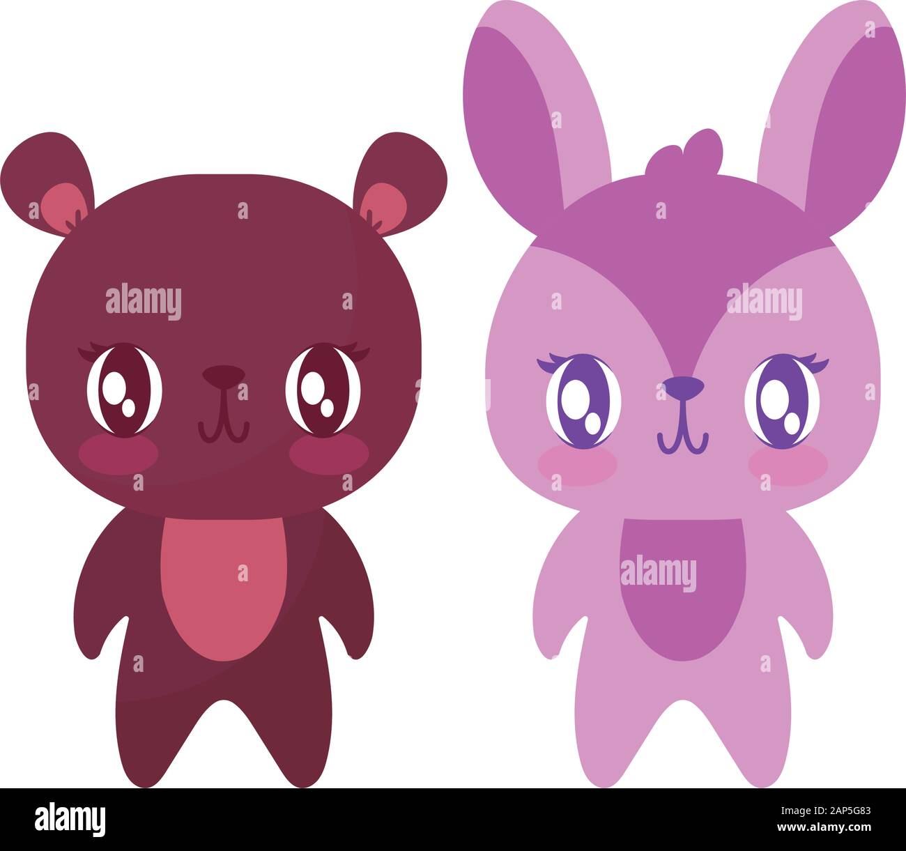 Cute bear and rabbit cartoon design, Animal zoo life nature character ...
