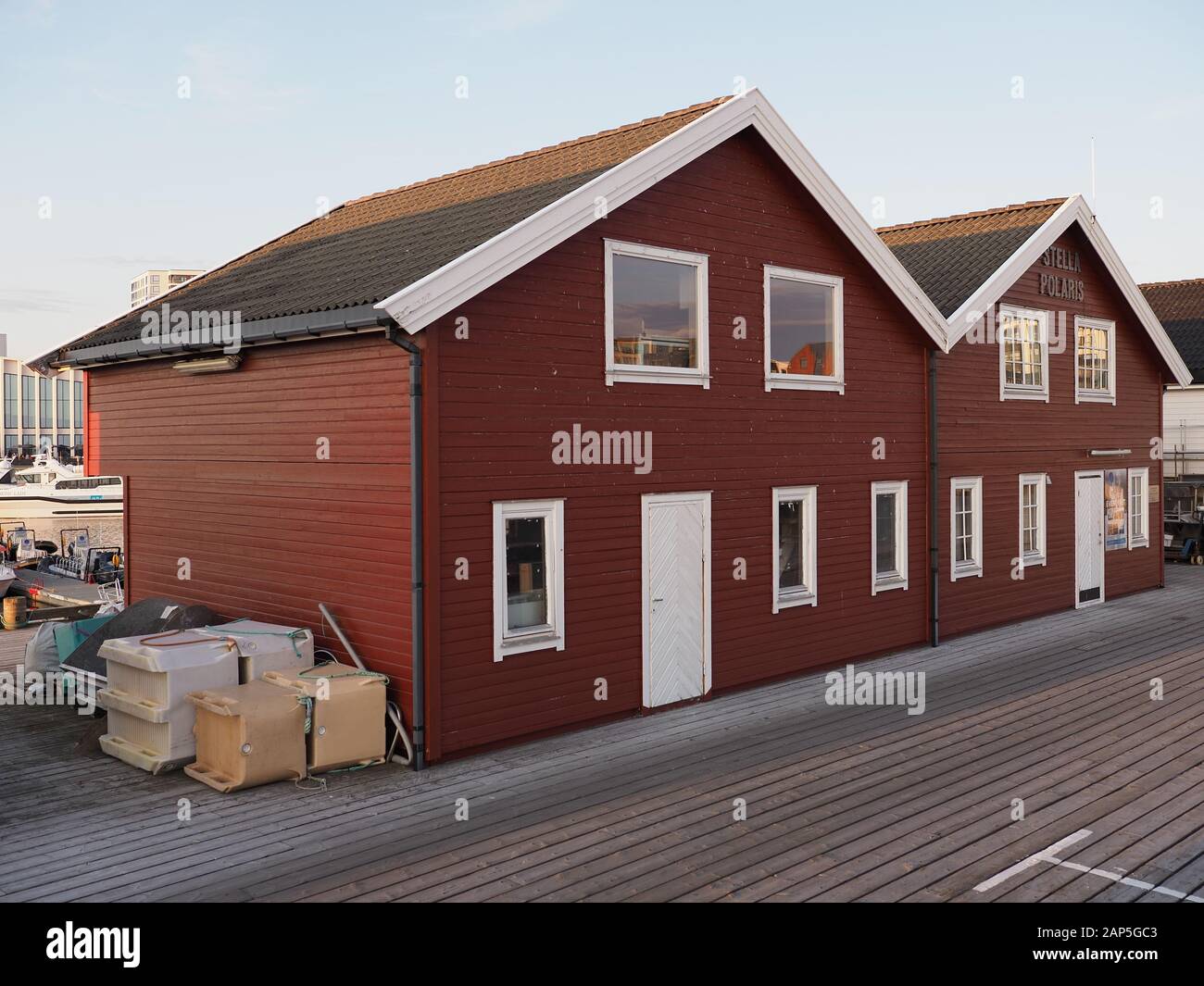 Front elevation red facade street hires stock photography and images