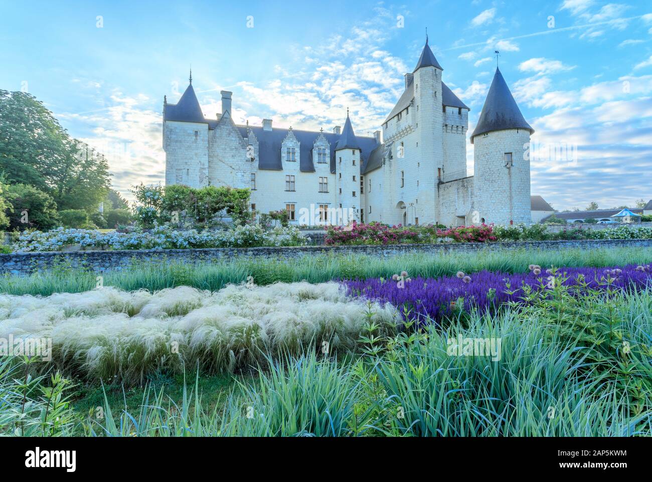 France, Indre et Loire, Loire Anjou Touraine Regional Natural Park, Lemere, Chateau du Rivau gardens, castle and Jardin de la princesse Raiponce with Stock Photo