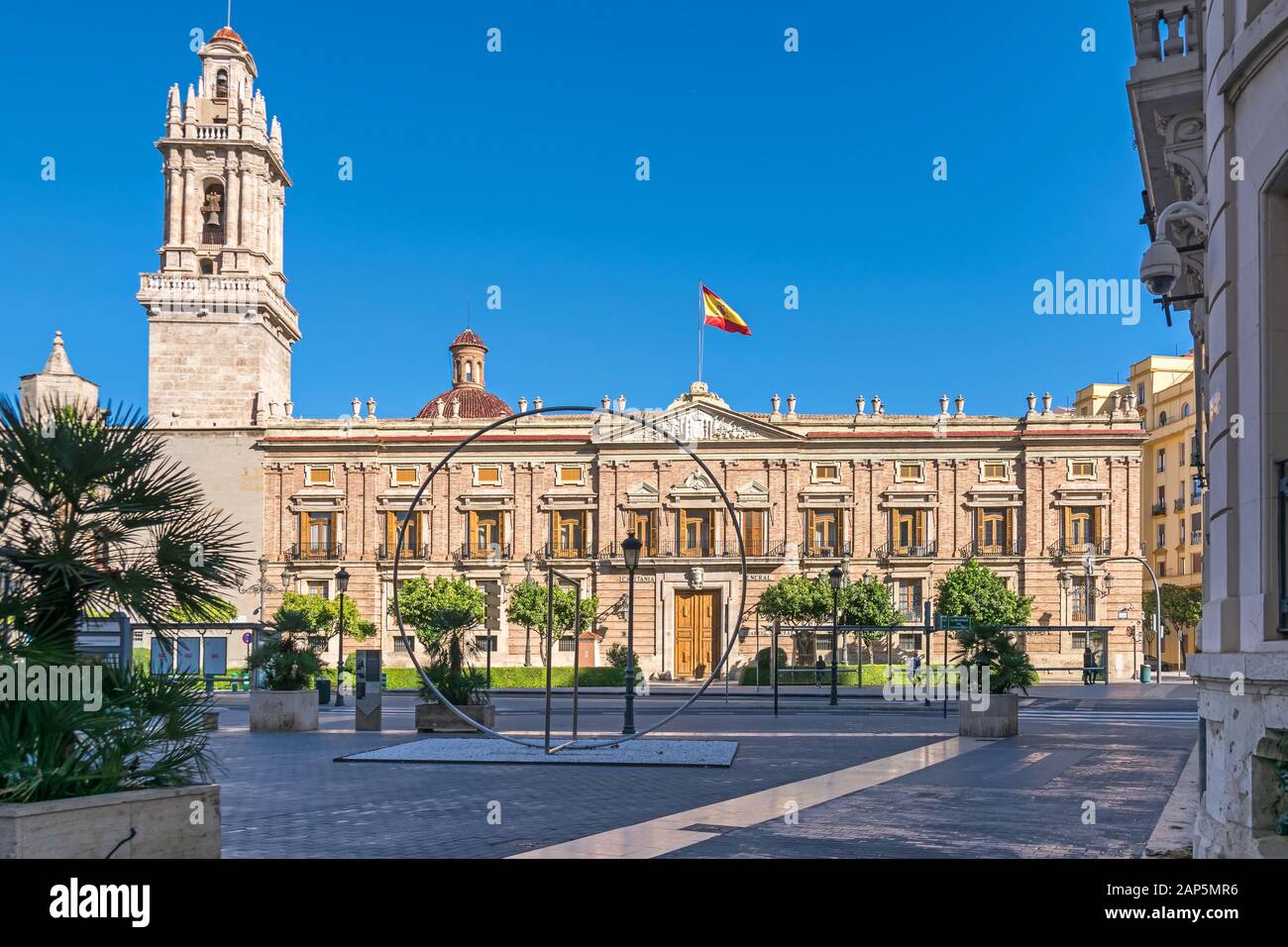 Valencia, Spain - November 3, 2019: Plaza Tetuan with the Santo Domingo Convent hosting the former Military Command Headquarters Captaincy General  (S Stock Photo