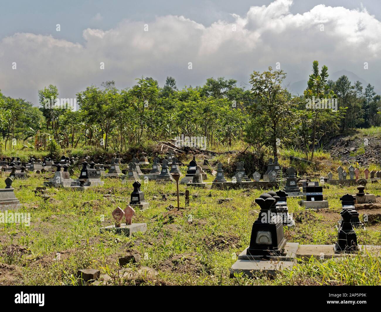 cemetery of the victims of the Gunung Merapi volcano, Taman Nationa ...