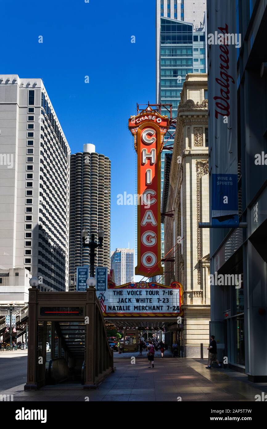 Chicago, Illinois, USA July 2, 2014 The Chicago Theatre billboard