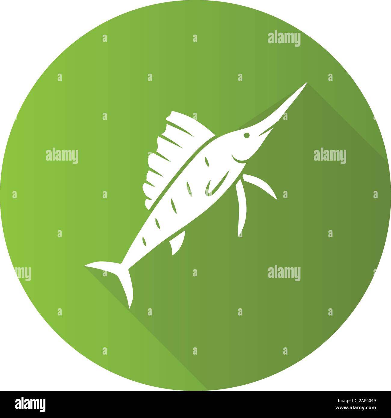 Sailfish green flat design long shadow glyph icon. Swimming fish with sharp  long nose. Undersea swordfish animal. Fishing. Aquatic creature. Marine na  Stock Vector Image & Art - Alamy