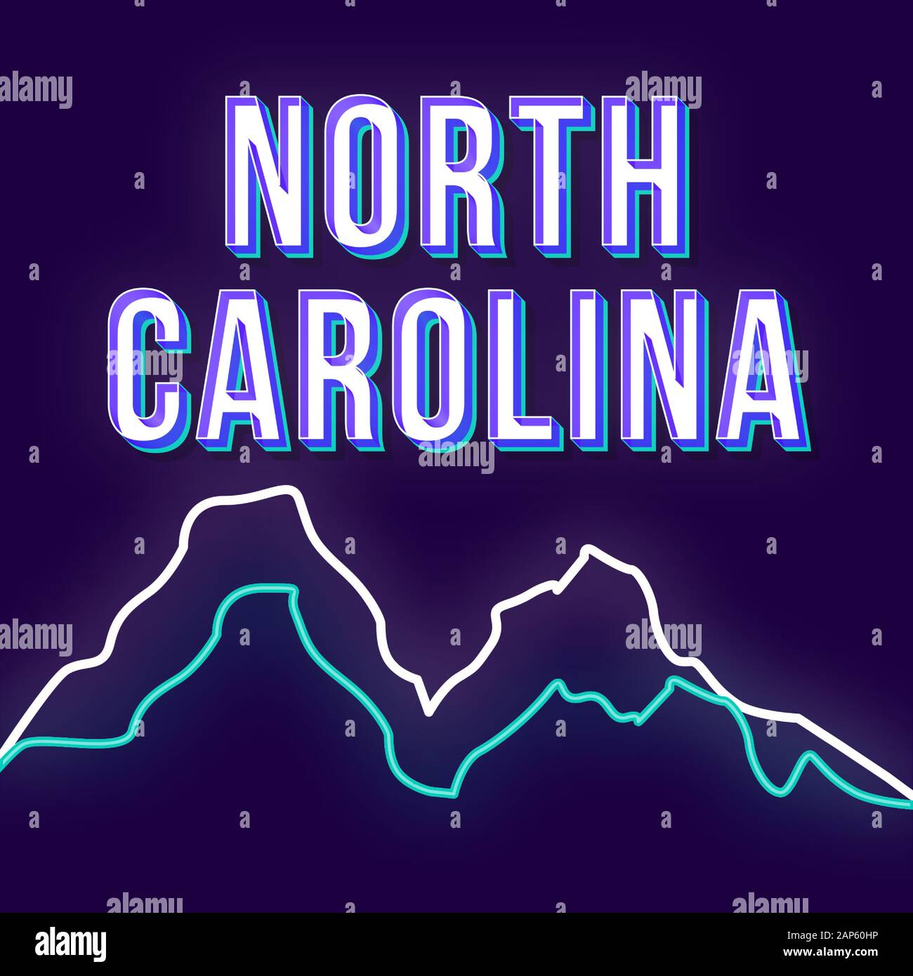North Carolina vintage 3d vector lettering. Retro bold font, typeface ...