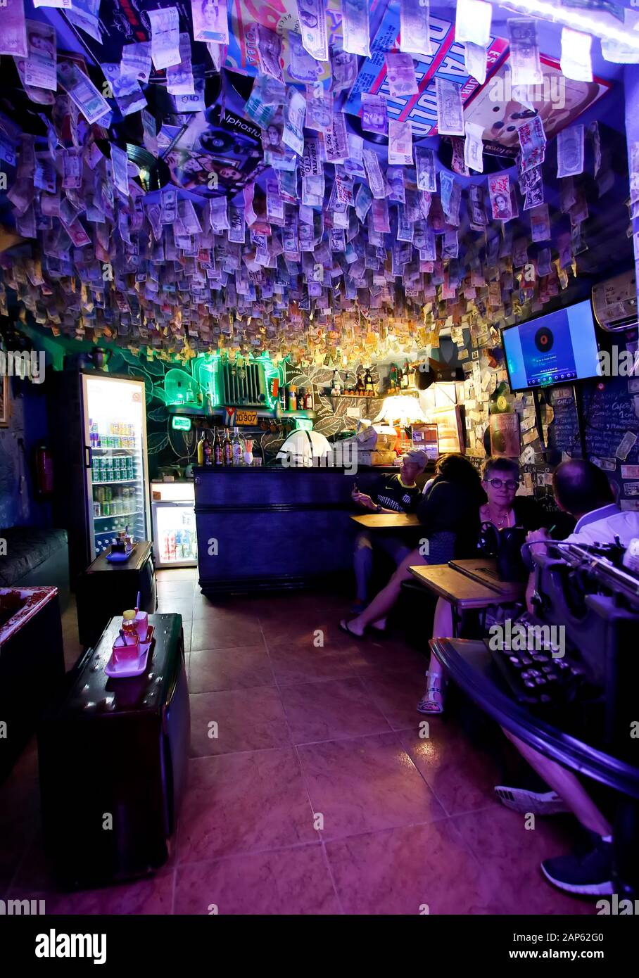 Ceiling notes in a bar at Trinidad.Cuba Stock Photo - Alamy