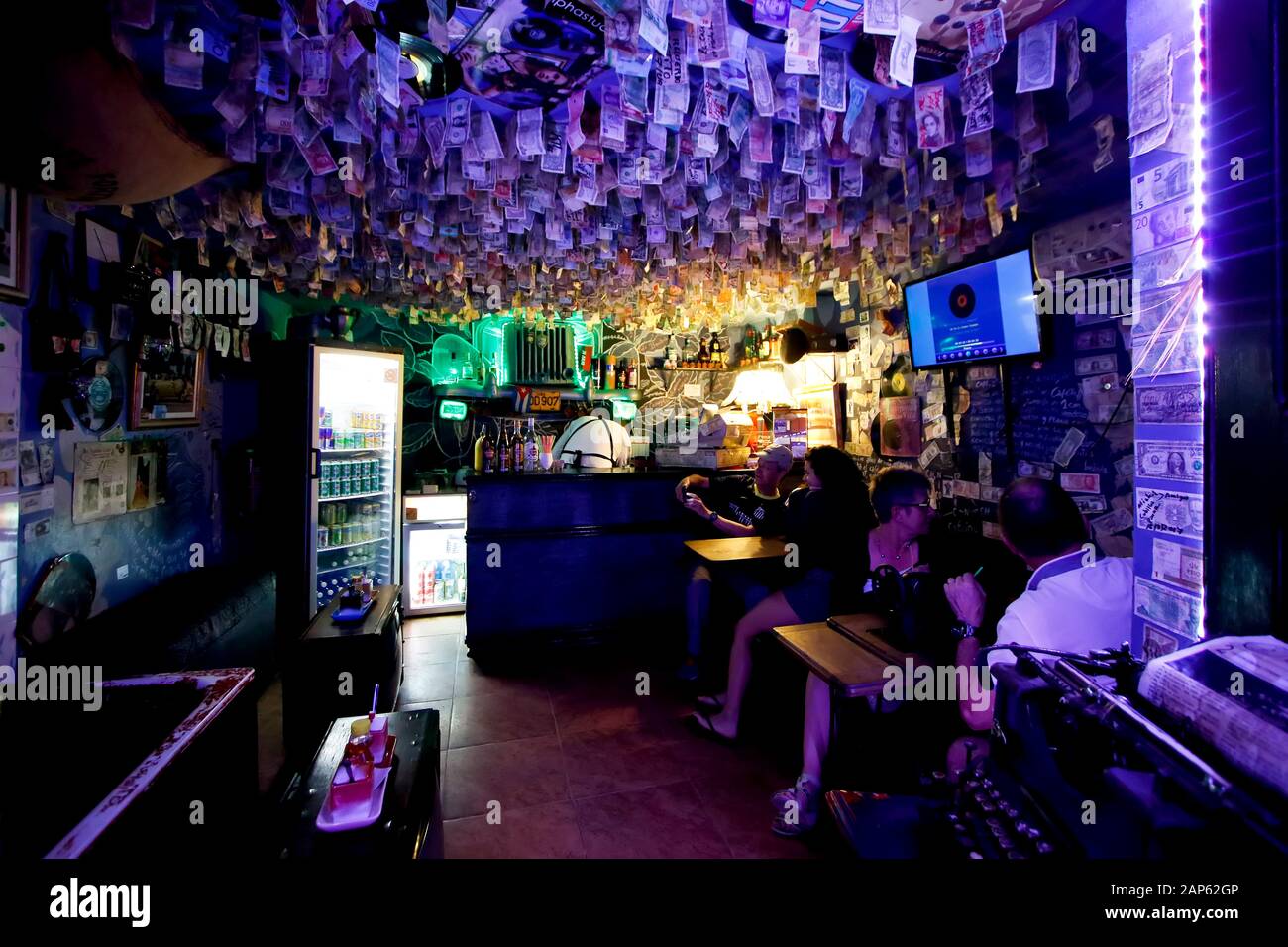 Ceiling notes in a bar at Trinidad.Cuba Stock Photo - Alamy