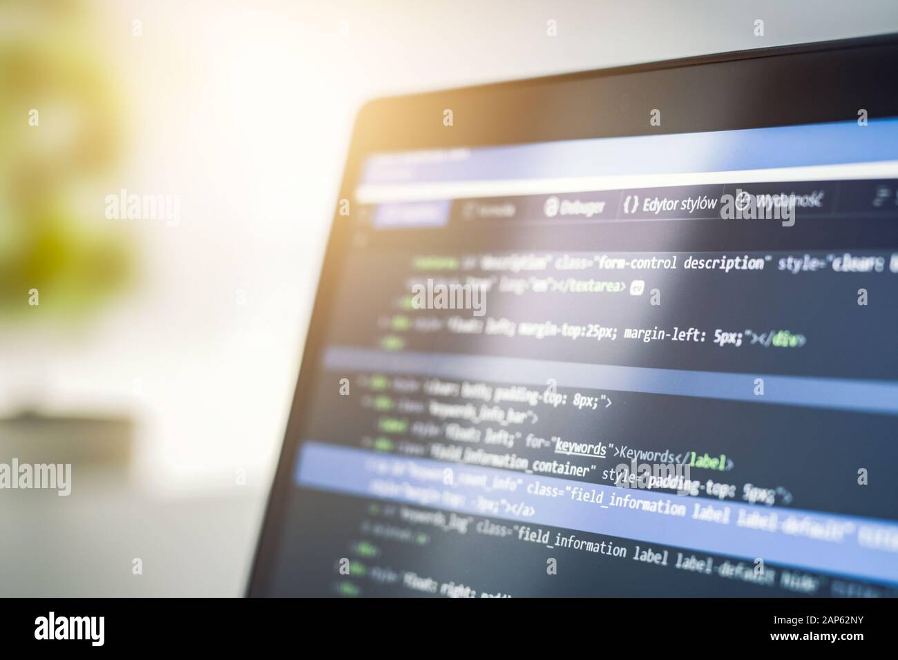 Developing programming and coding technologies. Website design. Cyber space concept. Stock Photo