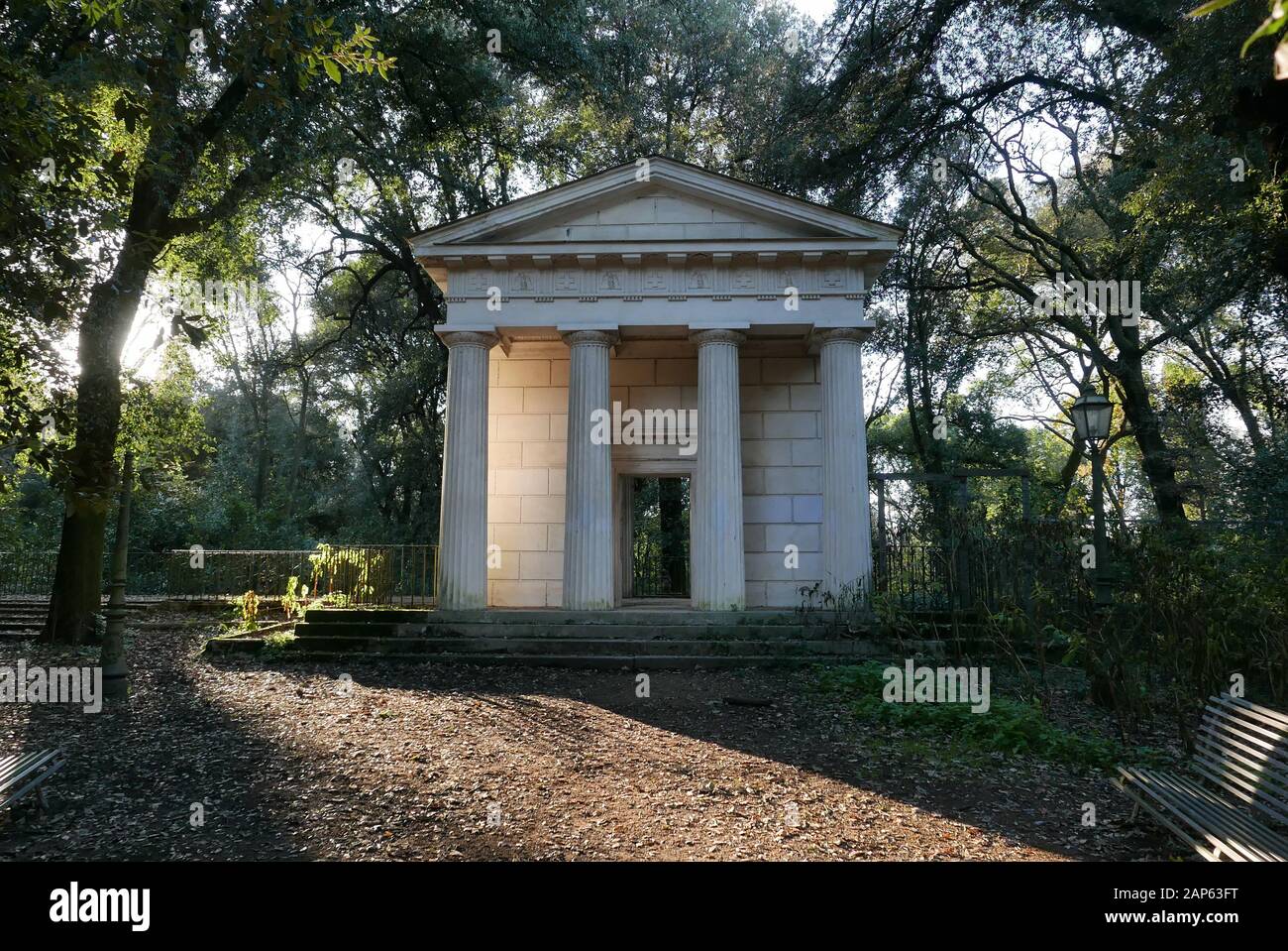Tempio di Flora in Villa Ada public Park in Rome, Italy Stock Photo