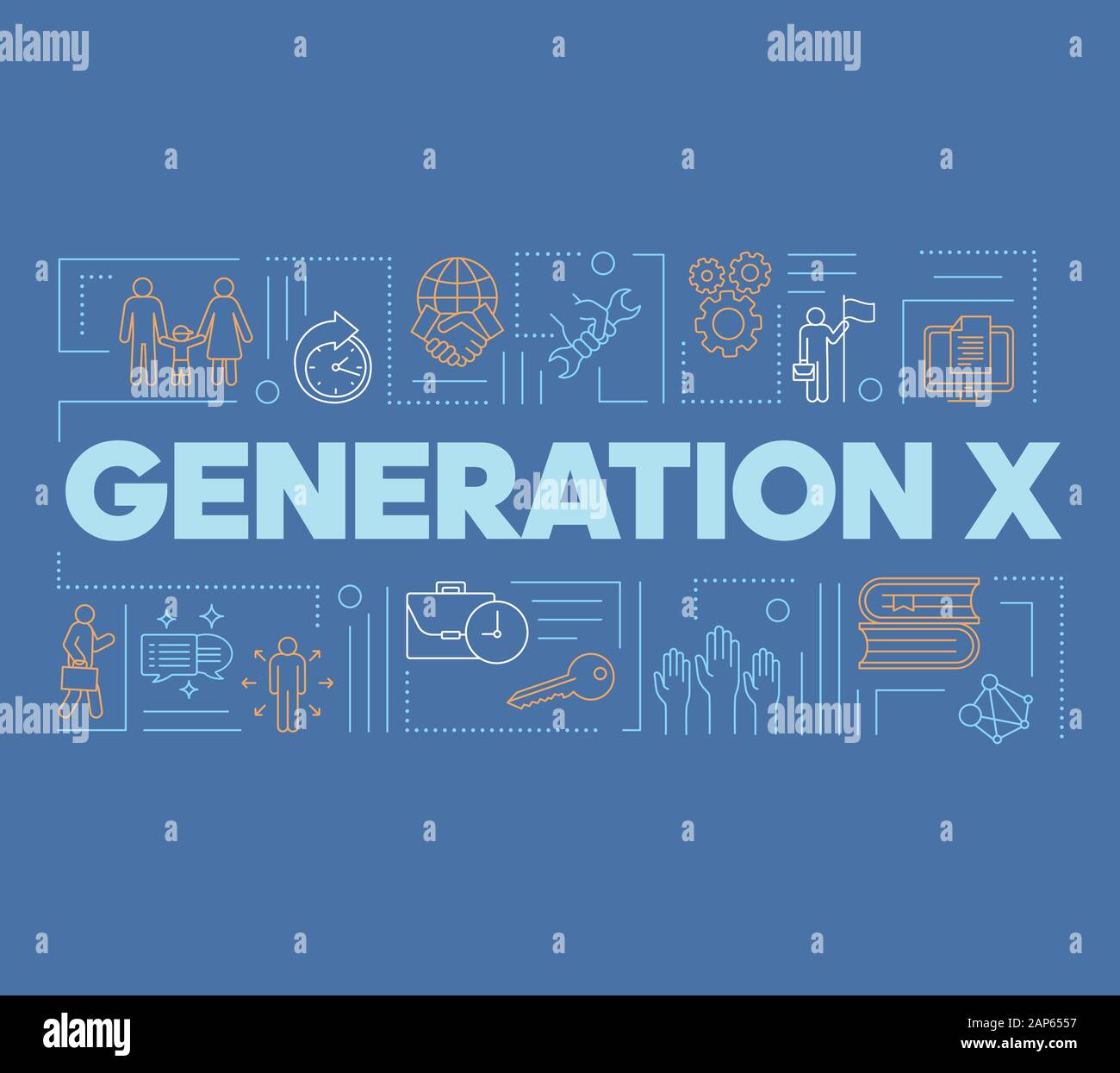 Generation X word concepts banner. Respect for balance between family ...