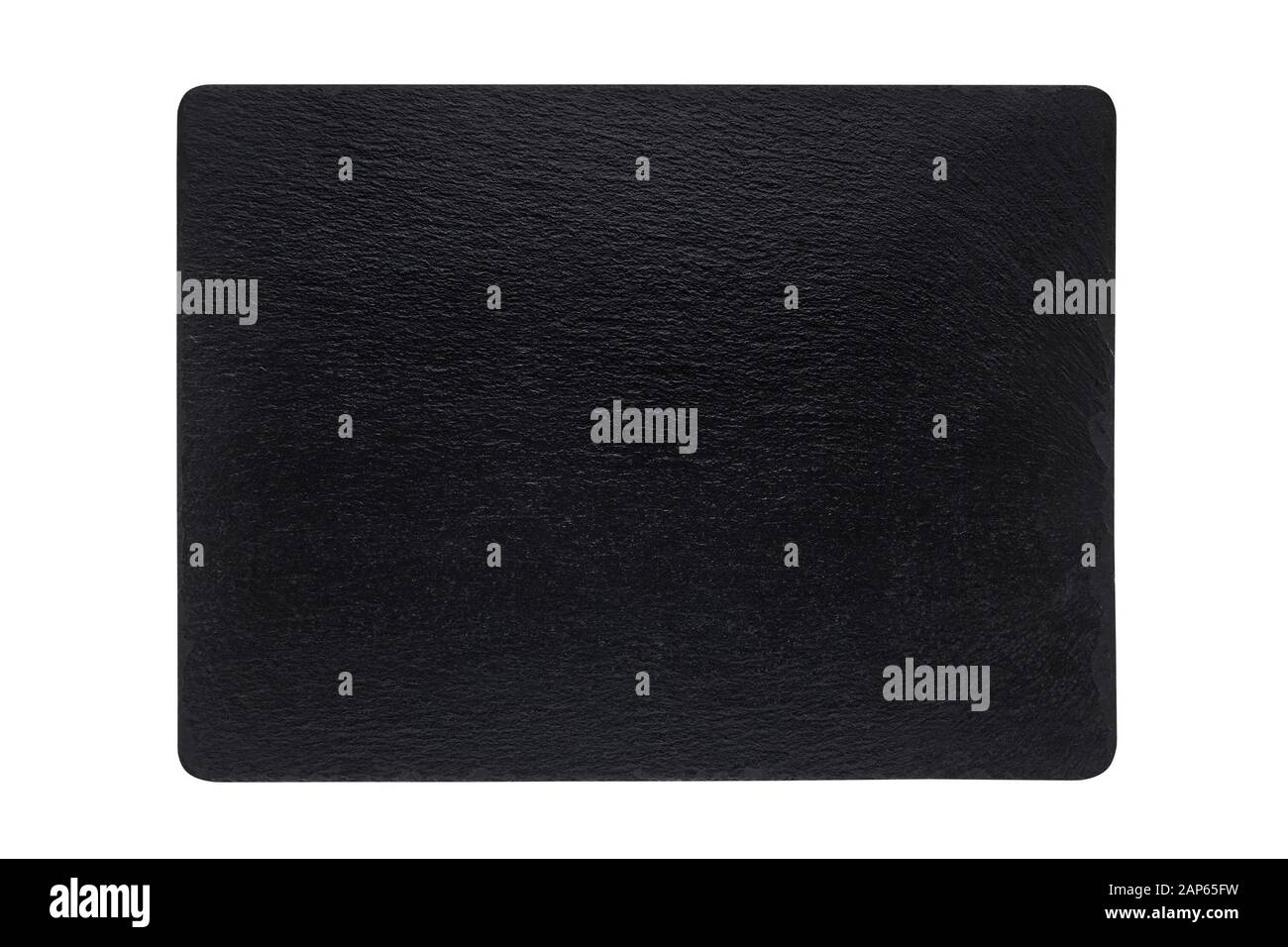 black slate plate isolated on white background Stock Photo