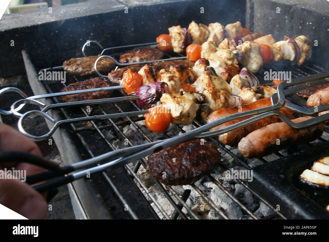 outdoor cooking, Australian Barbecue, Day barbeque Stock Photo -