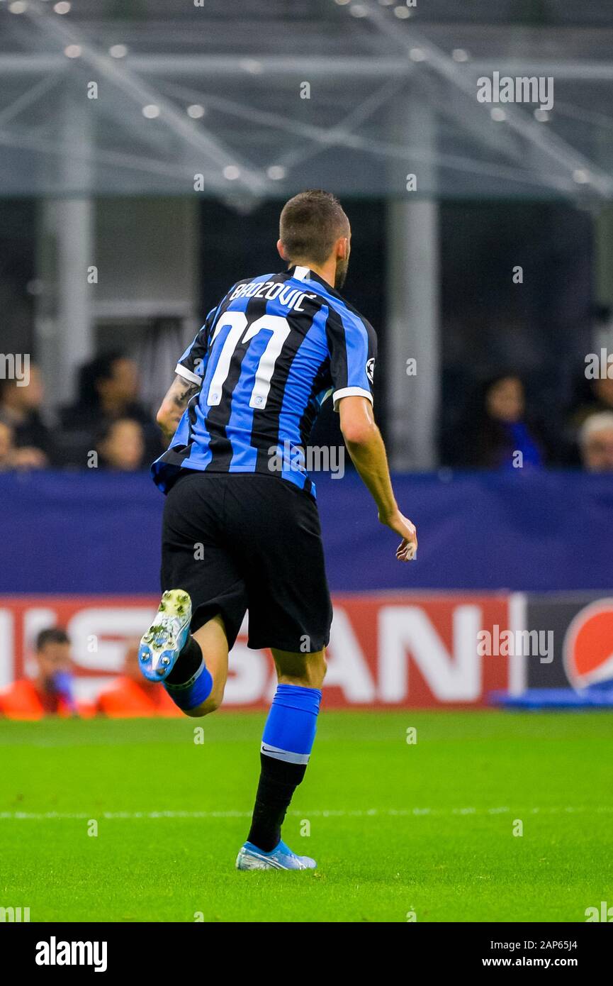 Milan - Oct 23, 2019: Marcelo Brozovic 77. FC Inter - Borussia Dortmund. Champions League. Stadio San Siro Stock Photo