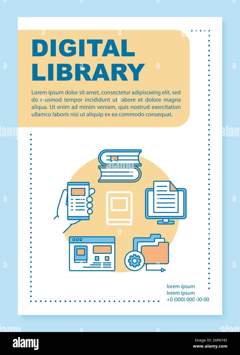 Digital Library Poster Template Layout Banner Booklet Leaflet