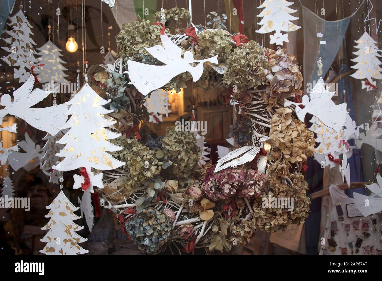 Download London Uk 23 December 2019 Christmas Decoration For A Shop Window Selling Handmade And Craft Cardboard Angels And Wreaths Stock Photo Alamy 3D SVG Files Ideas | SVG, Paper Crafts, SVG File